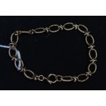 A ladies 9ct gold bracelet, form of rope-twist loops, approximately 12.7 grams