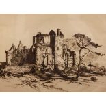 Albany E. Howarth, four etchings, "Entrance to Scottish War Memorial," "Kings College, Aberdeen,"