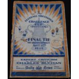 Portsmouth FC.  A 1929 FA Cup final program, Portsmouth v Bolton, cover almost detached and