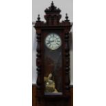 A late 19th Century Vienna Regulator wall clock by German clock-maker Gustav Breve, the movement