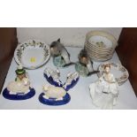 SECTION 8.  A Royal Doulton figure 'Carol' HN2961, a pair of Staffordshire china dogs and other