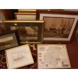 Seven various photographs prints and other prints related to Gosport and Petersfield.