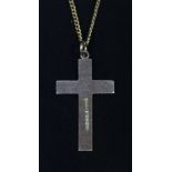 A 9ct gold cross, hallmarked 1938, on a 9ct gold close curb chain, approx. weight of cross and chain