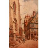 H.J. Marks, 'Rouen Street scene' 44 x 29cm, signed.