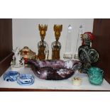 SECTION 3.  Various glass and ceramics, including a pair of 19th century amber glass luster