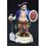 An early 19th century Derby porcelain figure of Shakespeare's John Falstaff, painted in polychrome e