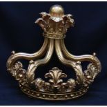 A modern gilt-composition door pediment modelled as a foliate-capped crown.  44cm high.