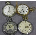 A bag of four pocket watches.