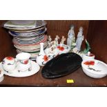 SECTION 35.  Four 20th Century Capodimonte figures, two Lladro figures and a quantity of Wedgwood