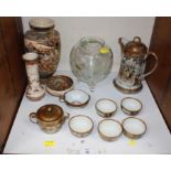 SECTION 30. A quantity of Japanese Satsuma pottery including a tea set, jugs, two vases and bowl,