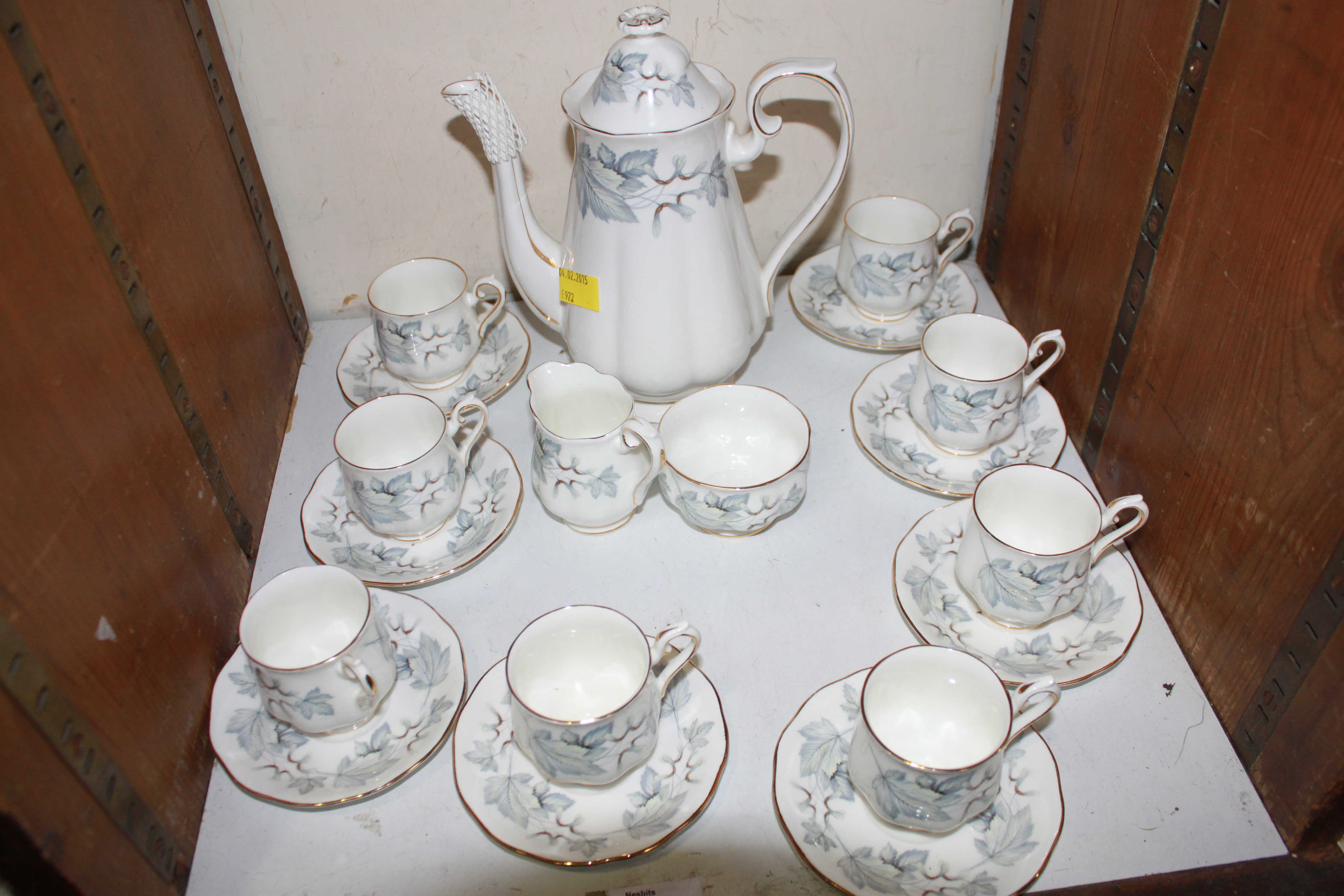 SECTION 28. A nineteen piece Royal Albert "Silver Maple" pattern coffee set.