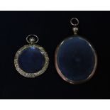 Two 9ct gold pendant frames, hallmarked 1906-1908.