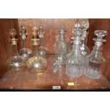 Section 55.  A pair of late Georgian decanters, of three-ring mallet form with mushroom stoppers and