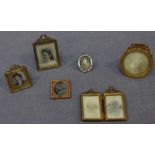 Six assorted photo frames.