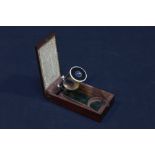 A 19th century "The Botanical Microscope," in rectangular mahogany folding case, original paper