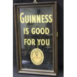 'Guinness is good for you', an original early 20th Century advertising sign, the gilded script set