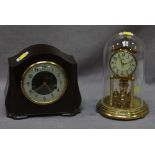 A Smiths mantel clock with striking movement in brown Bakelite case and an Anniversary clock under