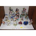 SECTION 30.  Nineteen various porcelain figures in the 18th century style, some bearing cross swords