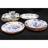 A collection of Masons Ironstone comprising six plates, an oval dish, two shaped vegetable dishes,