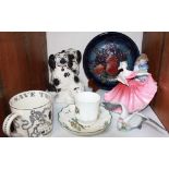 SECTION: 21. A collection of assorted ceramics including a modern Moorcroft tube lined plate, a pair