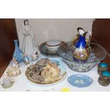 SECTION 18.  Various ceramics including Wedgwood 'Jasperware' a Royal Worcester figure of Queen