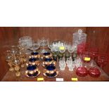 SECTION 37. A collection of assorted glassware including a set of six 19th century Venetian drinking