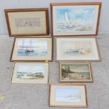 A collection of seven assorted watercolours of Maritime scenes