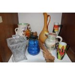 SECTION 17.  A Clarice Cliff vase and jug and two Lorna Bailey vases, together with other