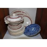 SECTION 32   A Doulton part dinner service pattern 'D6085' two blue and white plates and a Doulton