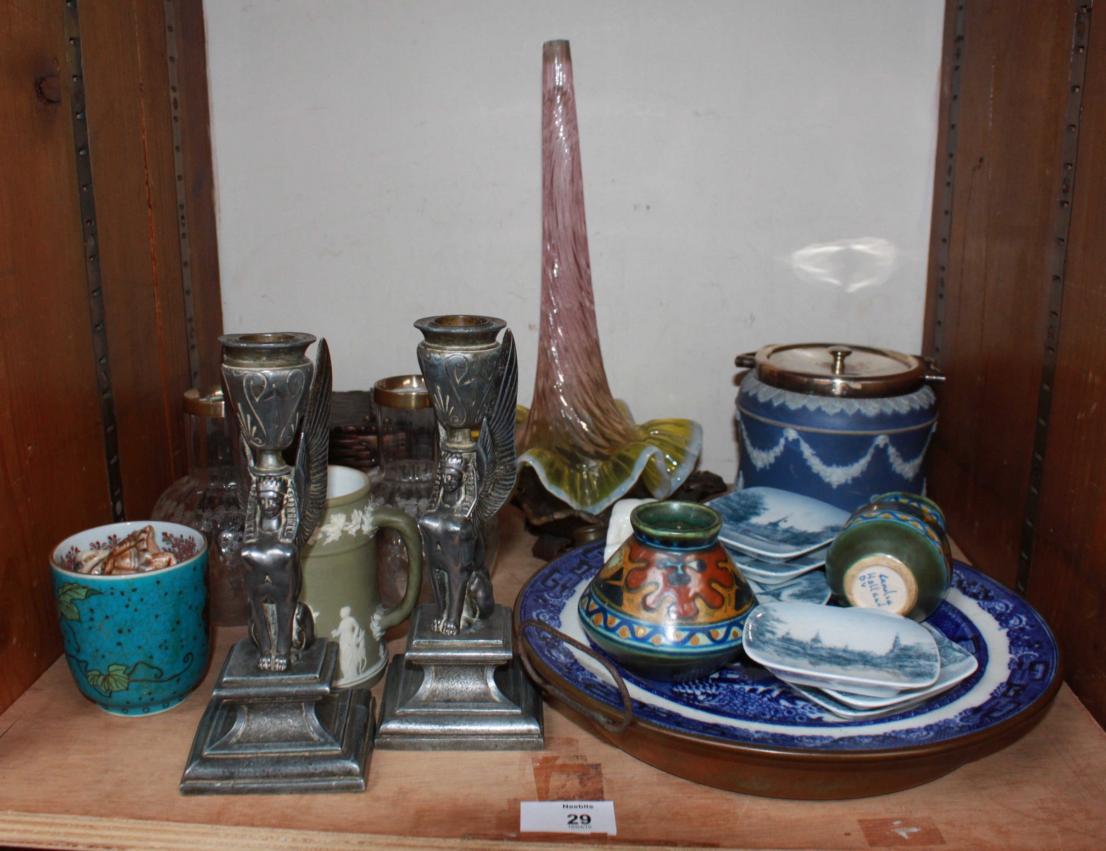 SECTION 29. A collection of assorted ceramics and other items including Gouda; a pair of silver
