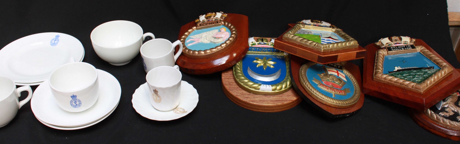 A small quantity of ships crests together with a quantity of Royal Navy crested Coalport porcelain