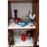 SECTION 18 & 19. A collection of studio art glass animals and a quantity of cut glass ware.