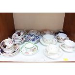 SECTION 6. A collection of cups and saucers including Bloor Derby, Copeland Spode, Minton, and