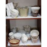 SECTION 3 & 4. A large collection of mostly Victorian pottery jelly moulds.