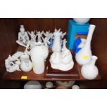 SECTION 42.  A collection of modern unglazed Rosenthal porcelain including animals, figures, vases