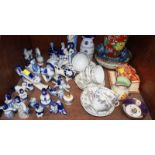 SECTION 56.  Twenty-two blue & white painted USSR porcelain folk figures and animals, together