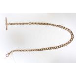 A 9ct gold graduated Albert chain with T bar. 41.4 grams.