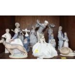 SECTION 41.  A collection of ten various Lladro porcelain figures and two similar figures