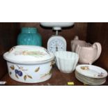 SECTIONS 53 & 54. A collection of items including Salters kitchen scales, Worcester Evesham tureen