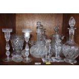 SECTION 49.  A Thomas Webb shaft-and-globe cut glass decanter, Webb-Corbet water jug and pair of