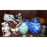 SECTION 39. A collection of assorted ceramics and glass, a Capo di Monte figure, pewter ware,