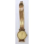 A ladies Tissot wristwatch with quartz movement, 9ct case and woven bracelet, 19 grams gross, in
