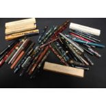 A collection of approx. 20 Conway Stewart fountain pens, AF, and a collection of 14 Waterman pens.