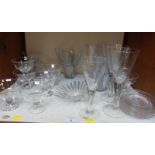 SECTION 9. A collection of assorted glassware including dessert dishes and bark vases.
