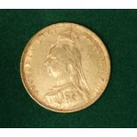 A 1892 22ct gold full sovereign.