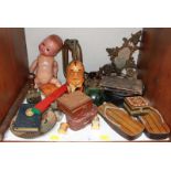 SECTION 14. A collection of assorted items including an Armand Marseille doll, a pair of Japanese