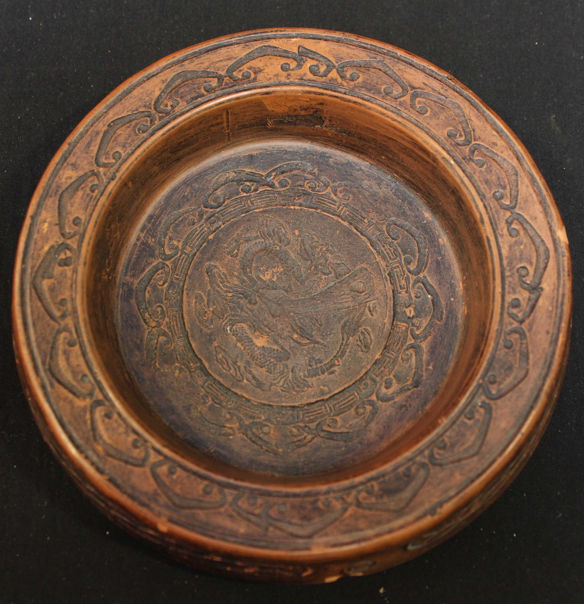 A Chinese Yixing type pottery cricket box and cover of cylindrical form, the cover and four-panelled - Image 6 of 8
