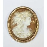 A rolled gold cameo brooch.