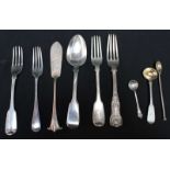 A collection of Victorian and later silver cutlery. Various dates. 10.7 oz.