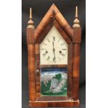 A 19th century American mantel clock, by Jerome & Co, eight-day movement striking a gong, walnut